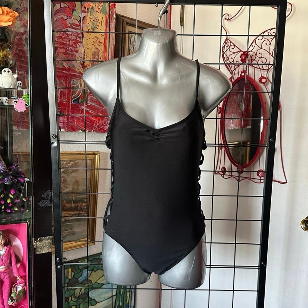 live love dream cutout one piece black swimsuit